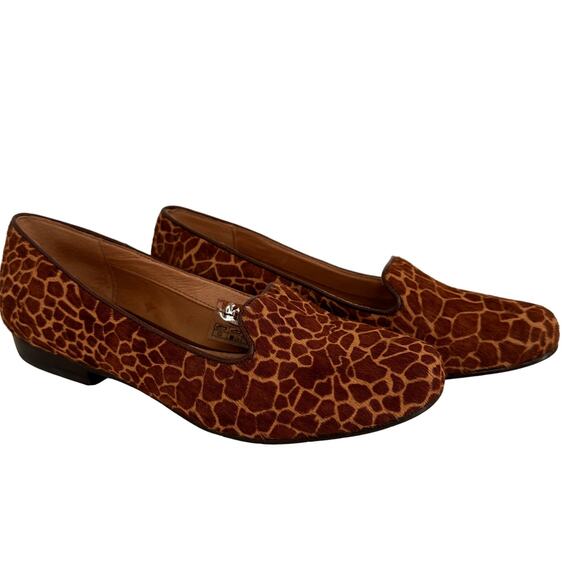 Fossil Women's Calf Hair Giraffe Print Loafers Flats Slip On Size 5 - Picture 1 of 11